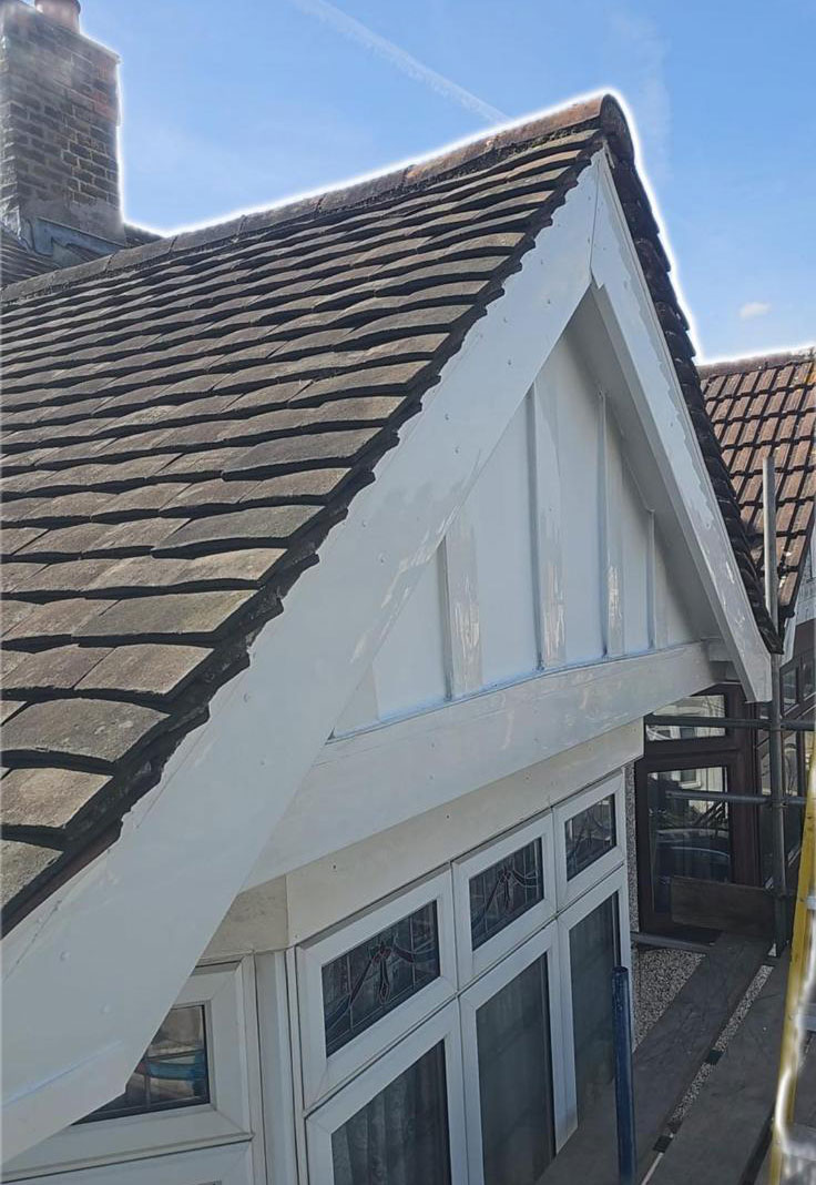 UPVC guttering and soffits on a house extension